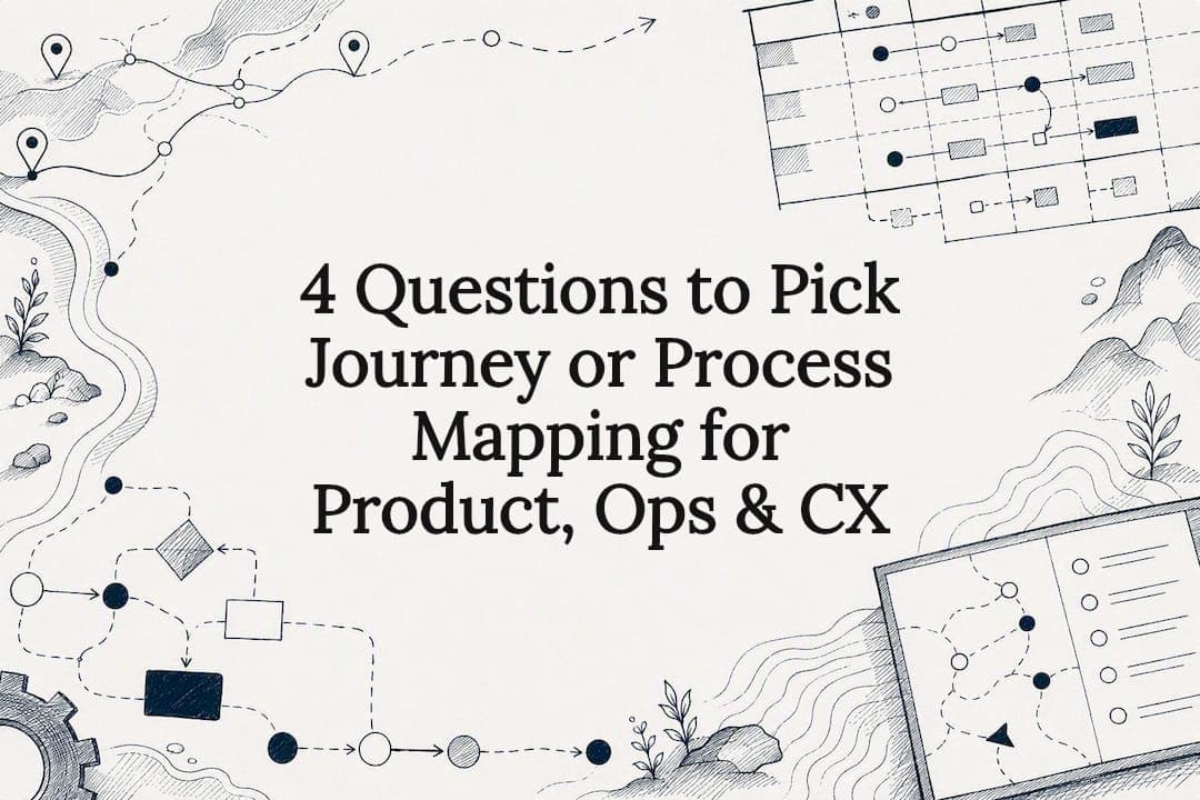 4 Questions to Pick Journey or Process Mapping for Product, Ops & CX